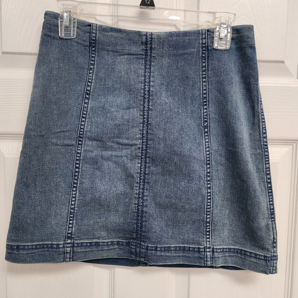 Free People Blue Denim Mini Skirt